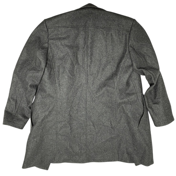 unisex over coat NAUTICA gray wool 63% S 35" long button pockets collar classic - Picture 6 of 15